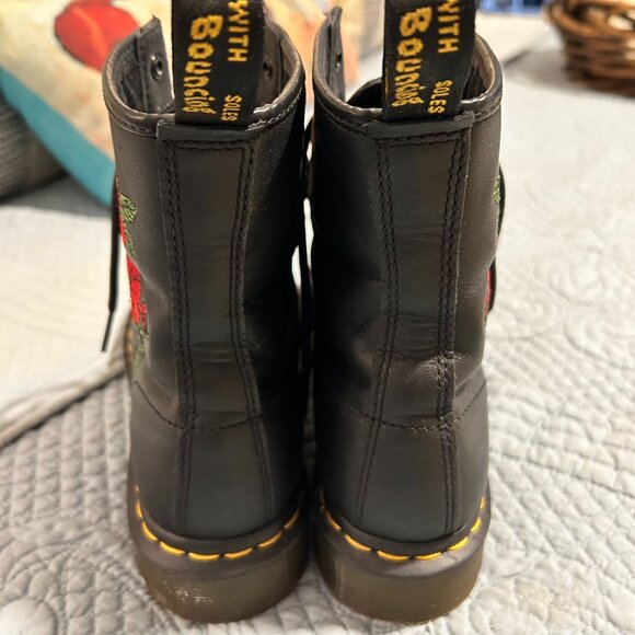 Dr Martens Floral Leather Lace Up Boots - Picture 3 of 5